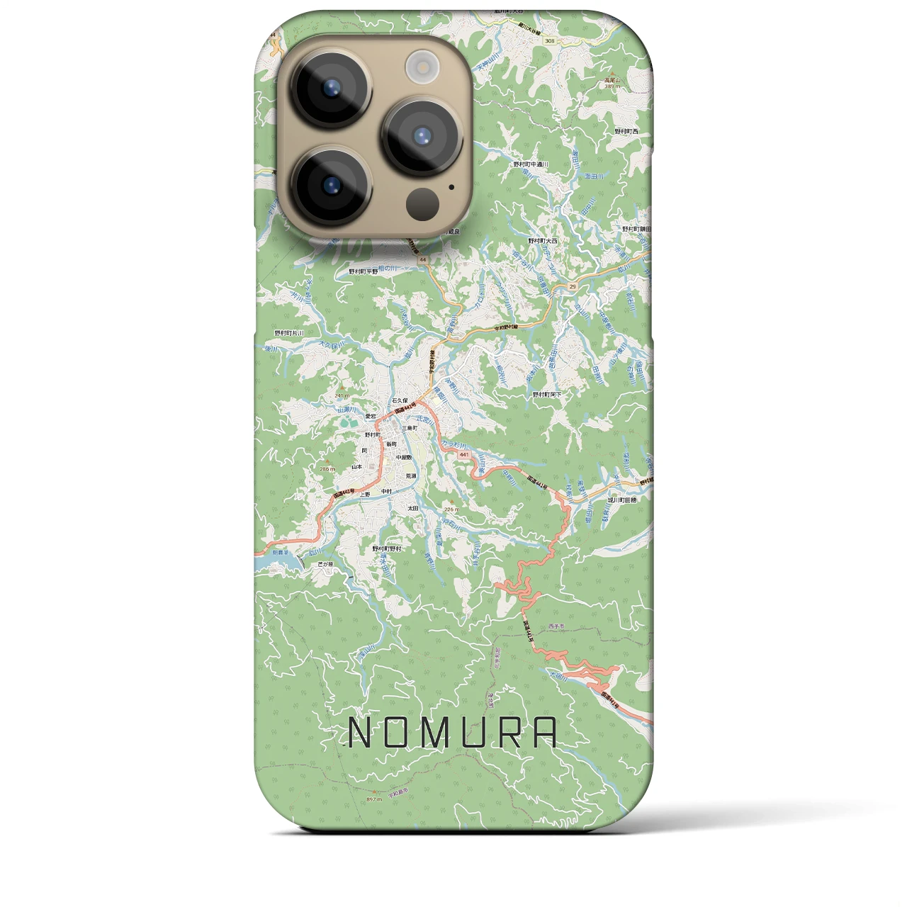 【野村（愛媛県）】地図柄iPhoneケース（バックカバータイプ）