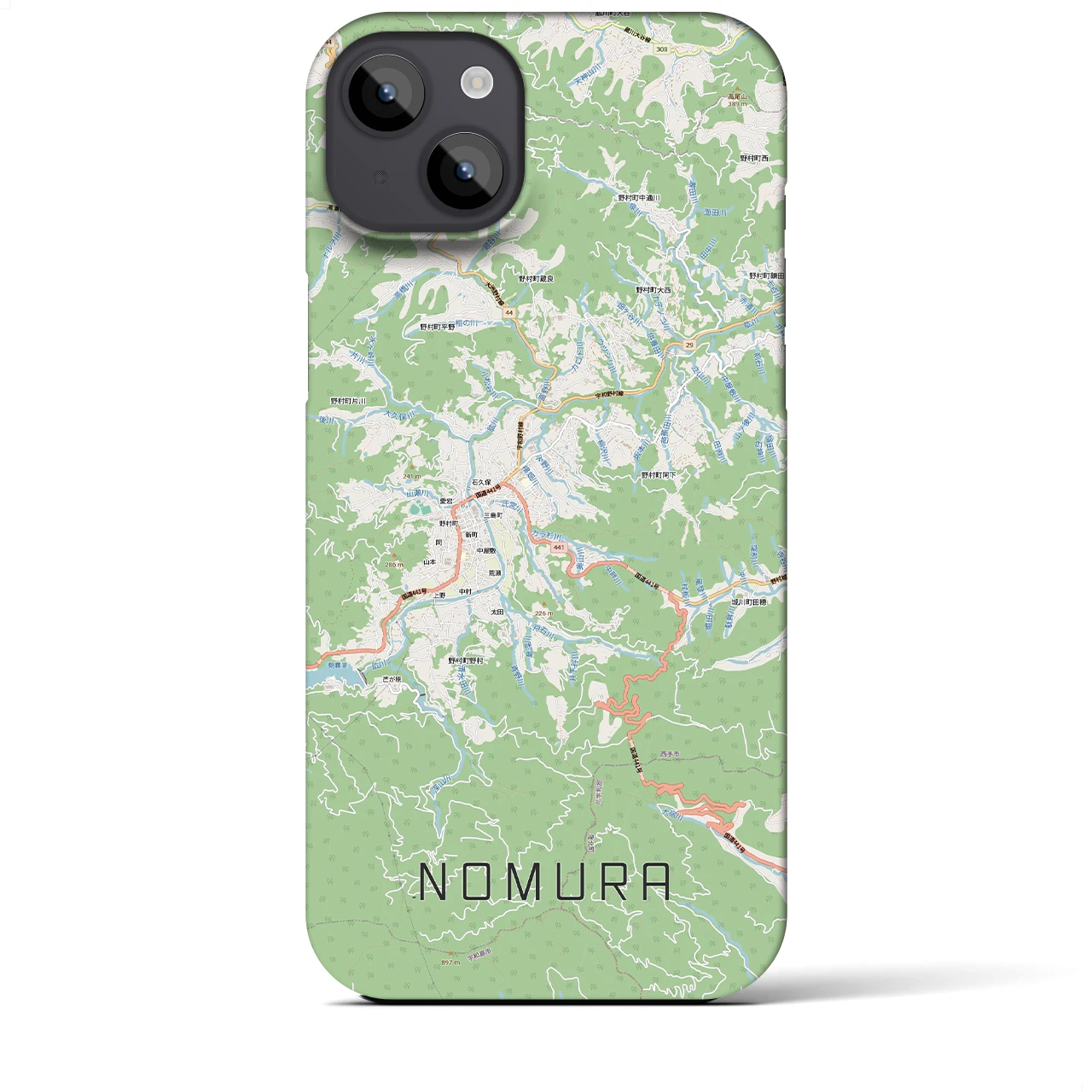 【野村（愛媛県）】地図柄iPhoneケース（バックカバータイプ）