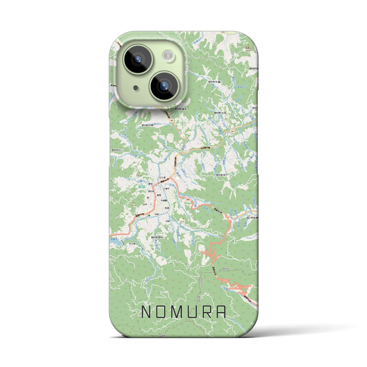 【野村（愛媛県）】地図柄iPhoneケース（バックカバータイプ）