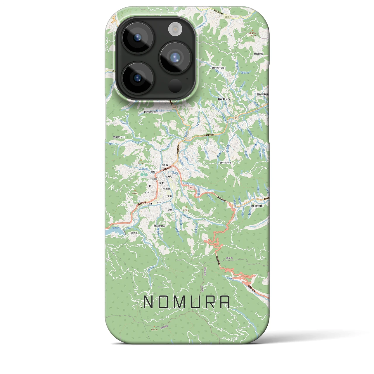 【野村（愛媛県）】地図柄iPhoneケース（バックカバータイプ）