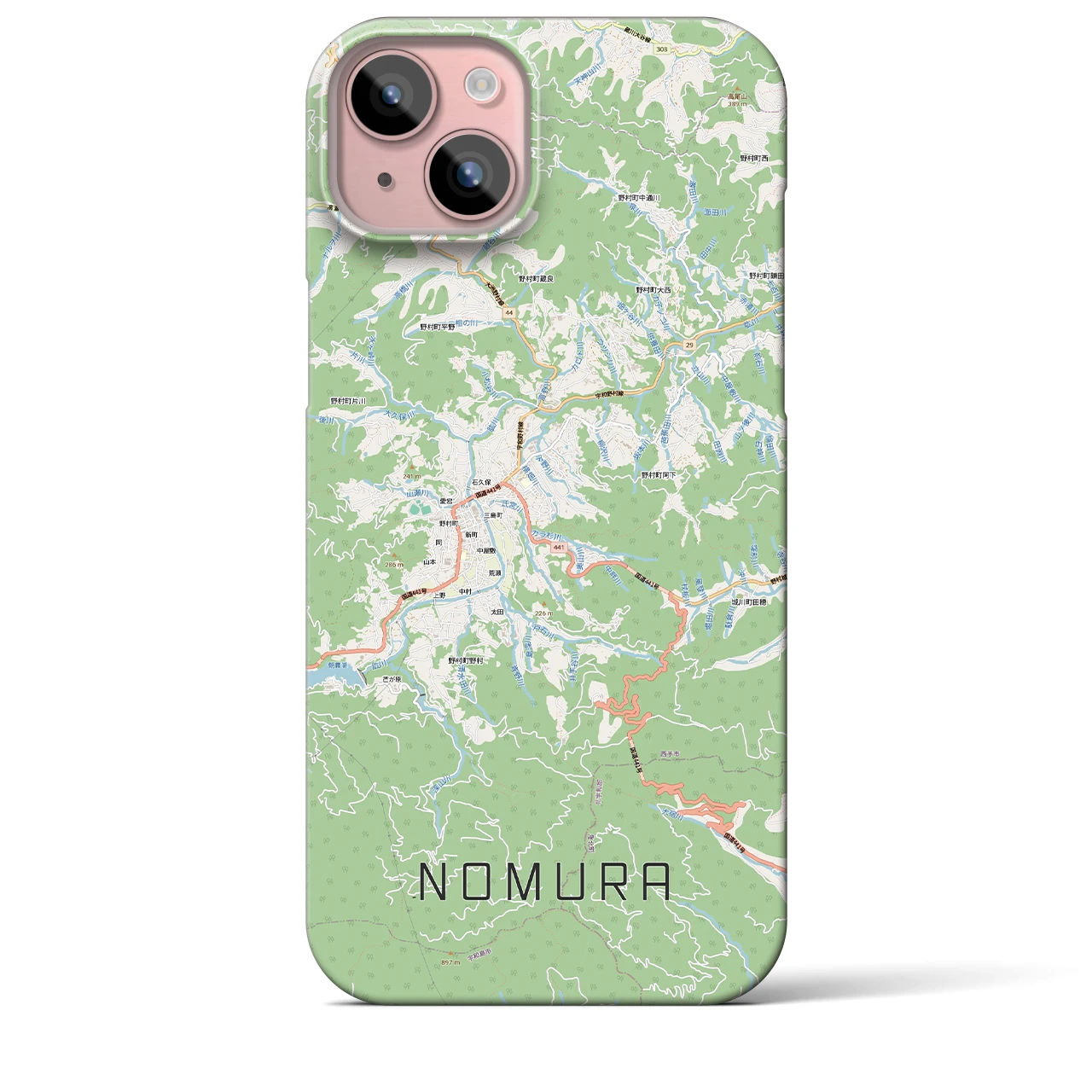 【野村（愛媛県）】地図柄iPhoneケース（バックカバータイプ）
