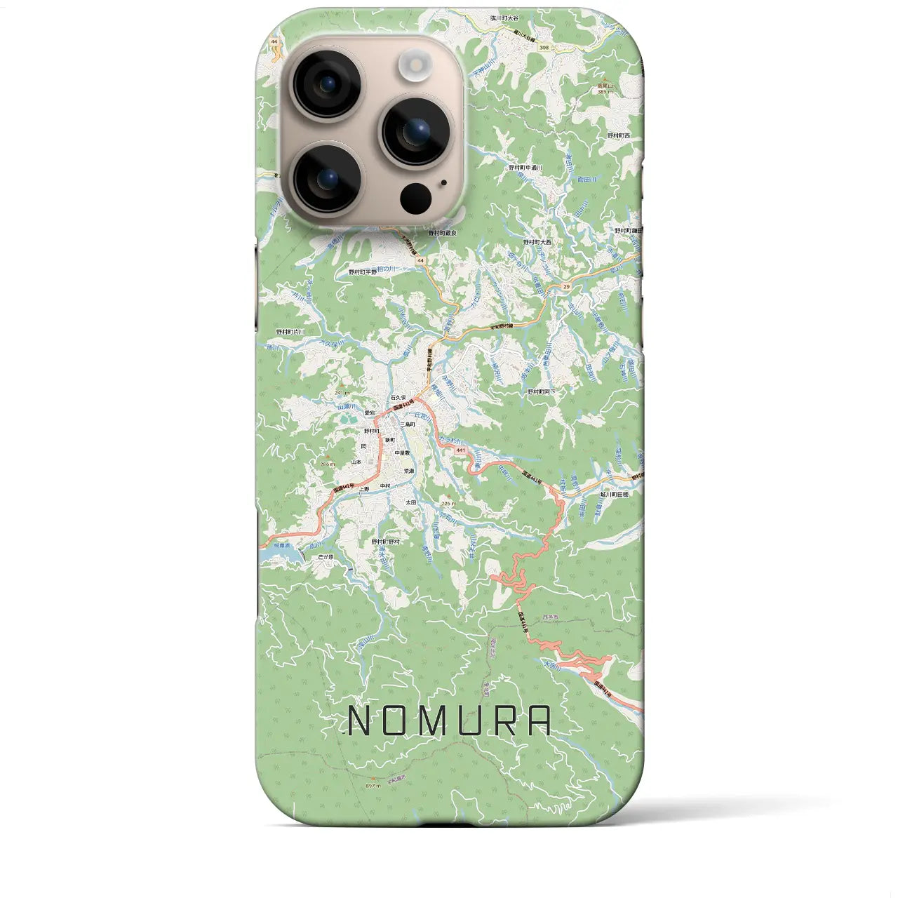 【野村（愛媛県）】地図柄iPhoneケース（バックカバータイプ）