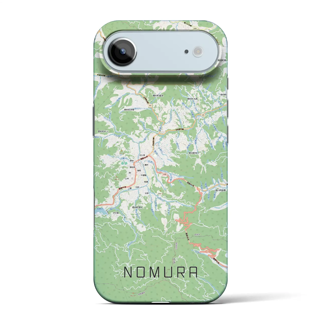 【野村（愛媛県）】地図柄iPhoneケース（バックカバータイプ）ナチュラル・iPhone 17 Pro Max 用