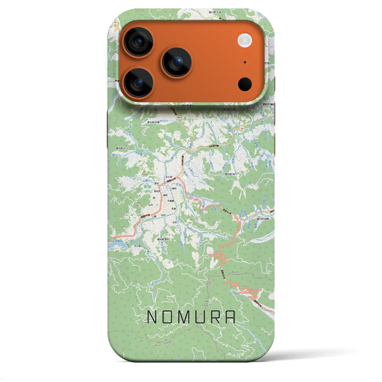 【野村（愛媛県）】地図柄iPhoneケース（バックカバータイプ）