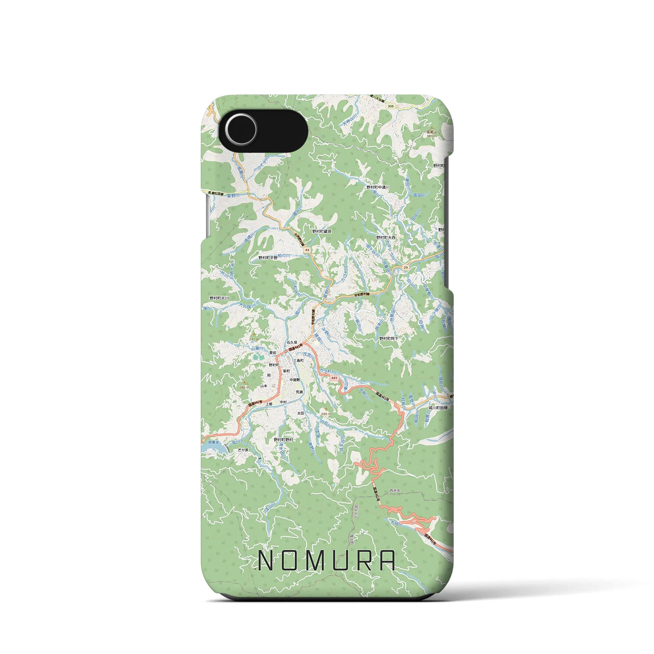 【野村（愛媛県）】地図柄iPhoneケース（バックカバータイプ）