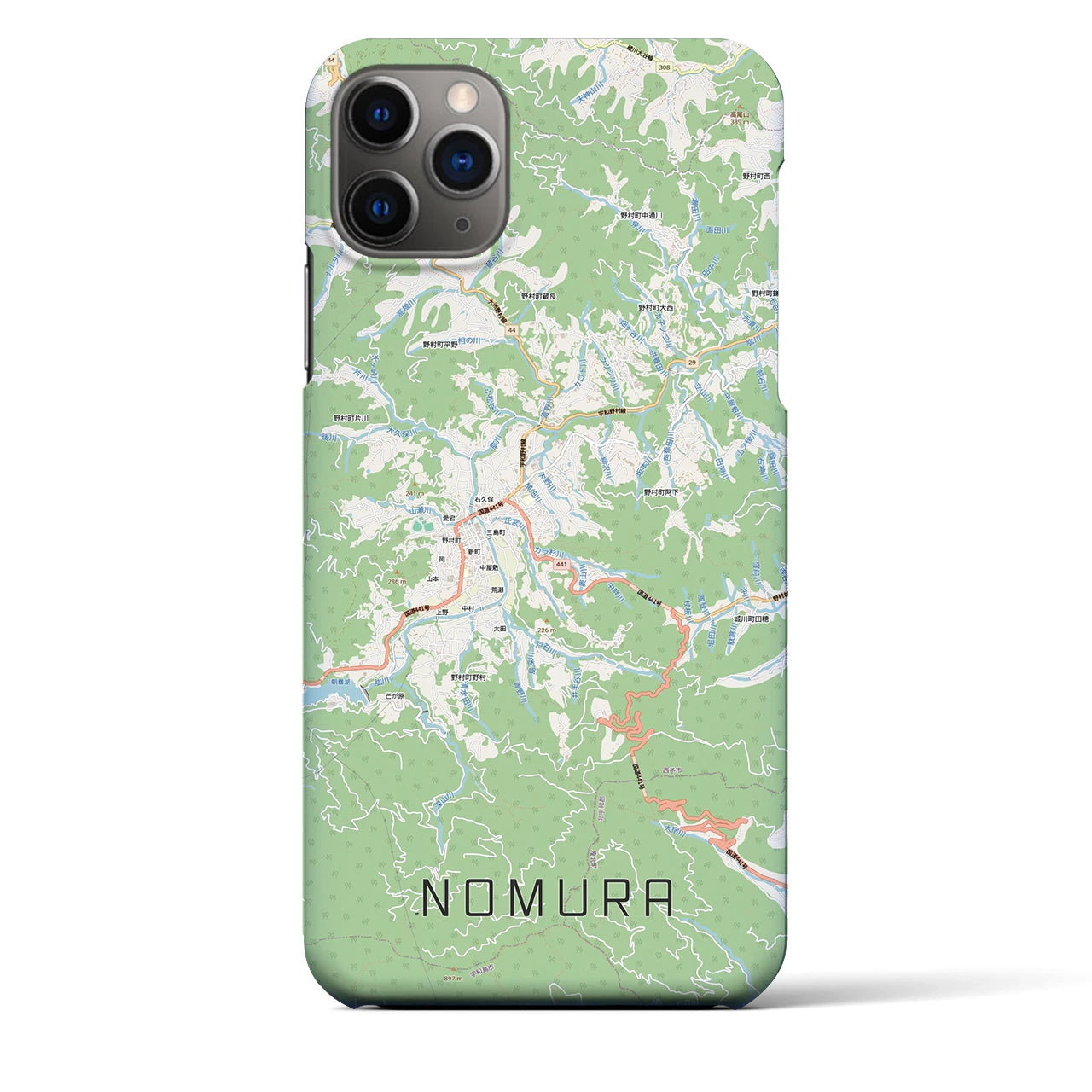 【野村（愛媛県）】地図柄iPhoneケース（バックカバータイプ）