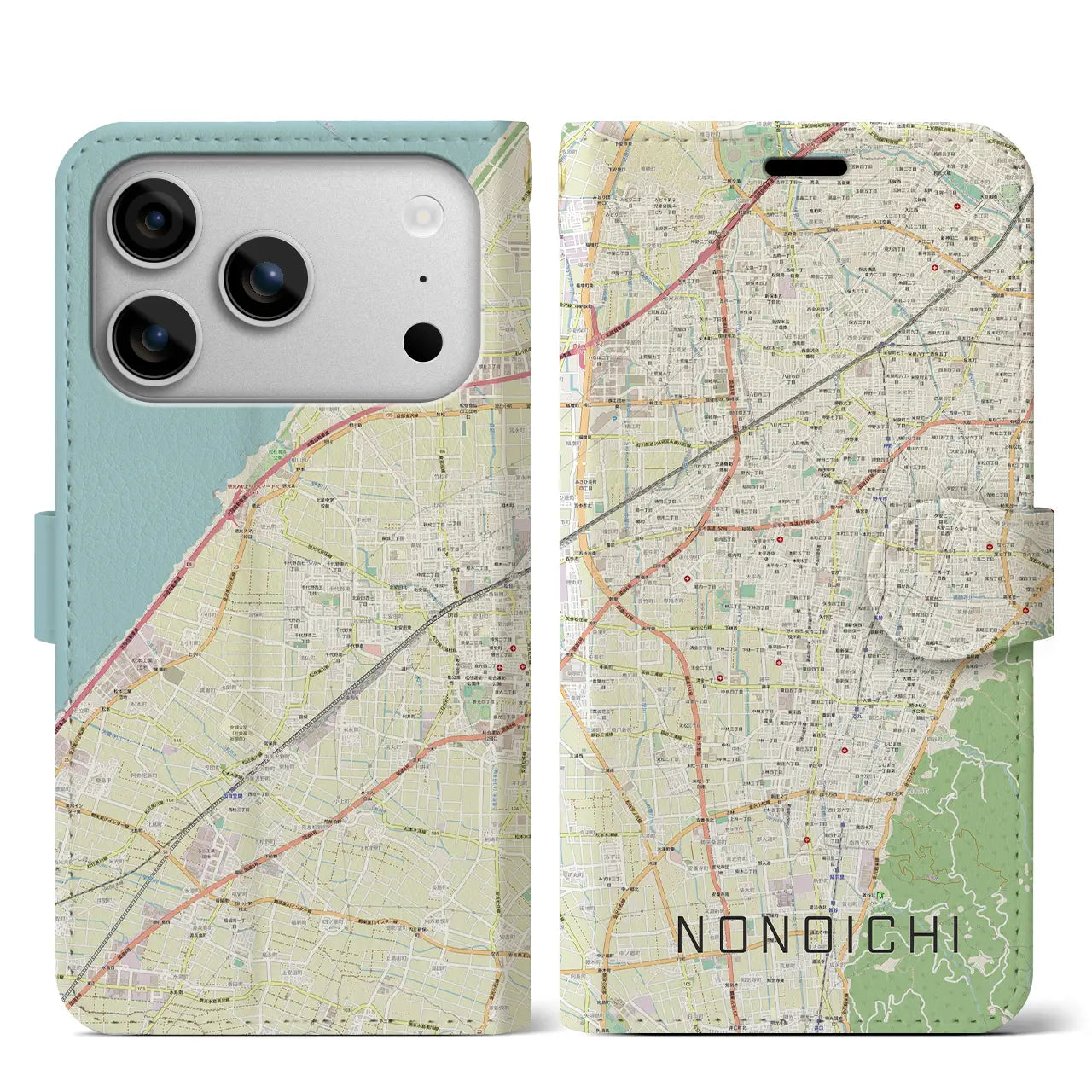 【野々市（石川県）】地図柄iPhoneケース（手帳タイプ）