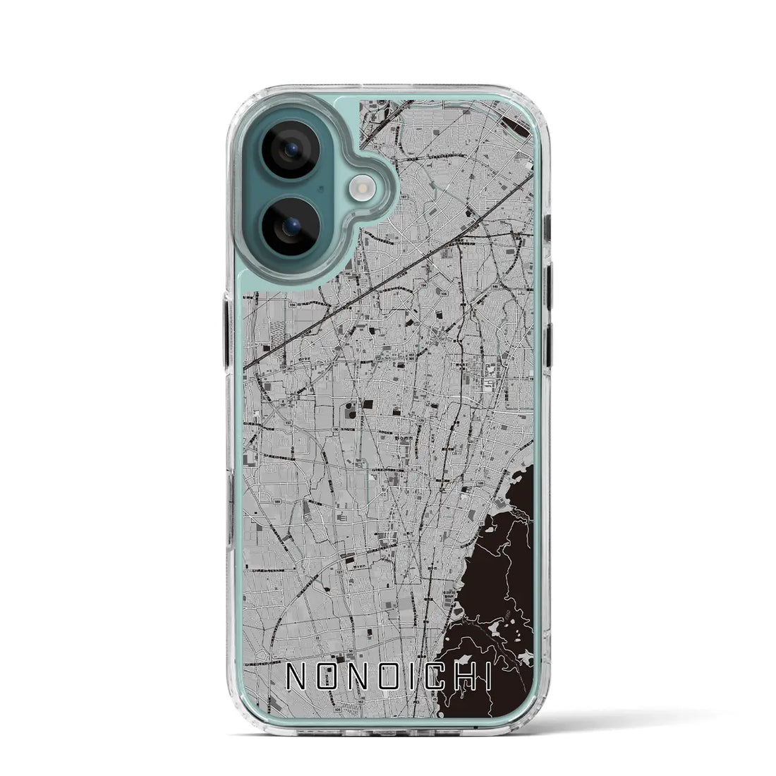 【野々市(石川県)】地図柄iPhoneケース(MagSafeタイプ)モノトーン・iPhone 16 Pro 用