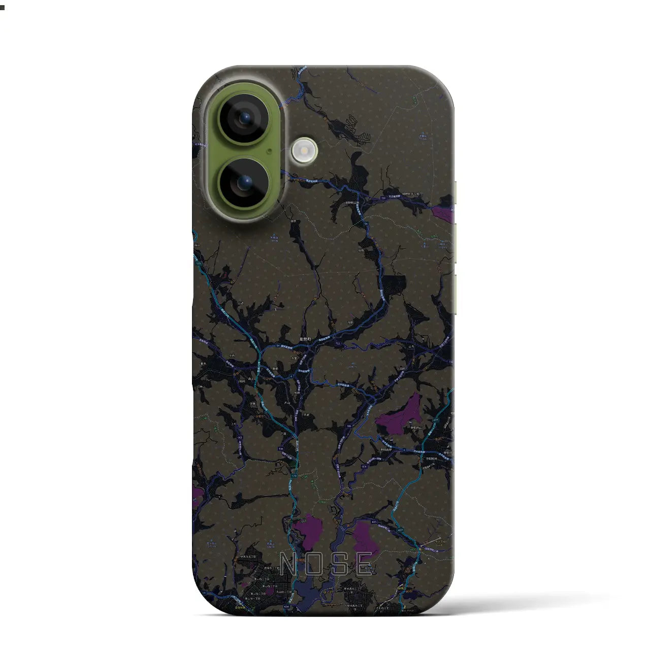 【能勢（大阪府）】地図柄iPhoneケース（バックカバータイプ）