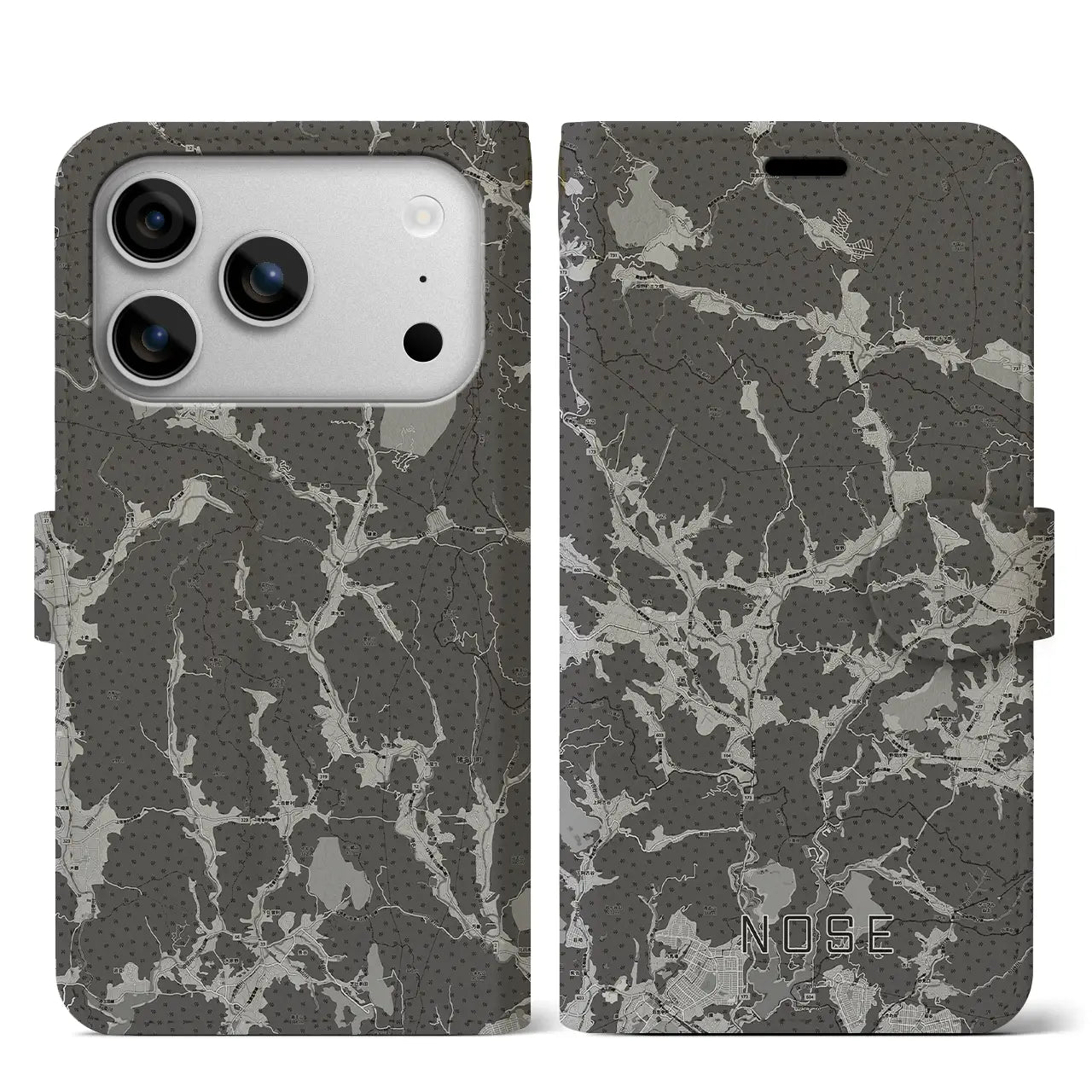 【能勢（大阪府）】地図柄iPhoneケース（手帳タイプ）