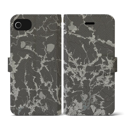 【能勢（大阪府）】地図柄iPhoneケース（手帳タイプ）モノトーン・iPhone SE（第3 / 第2世代） / 8 / 7 / 6s / 6 用