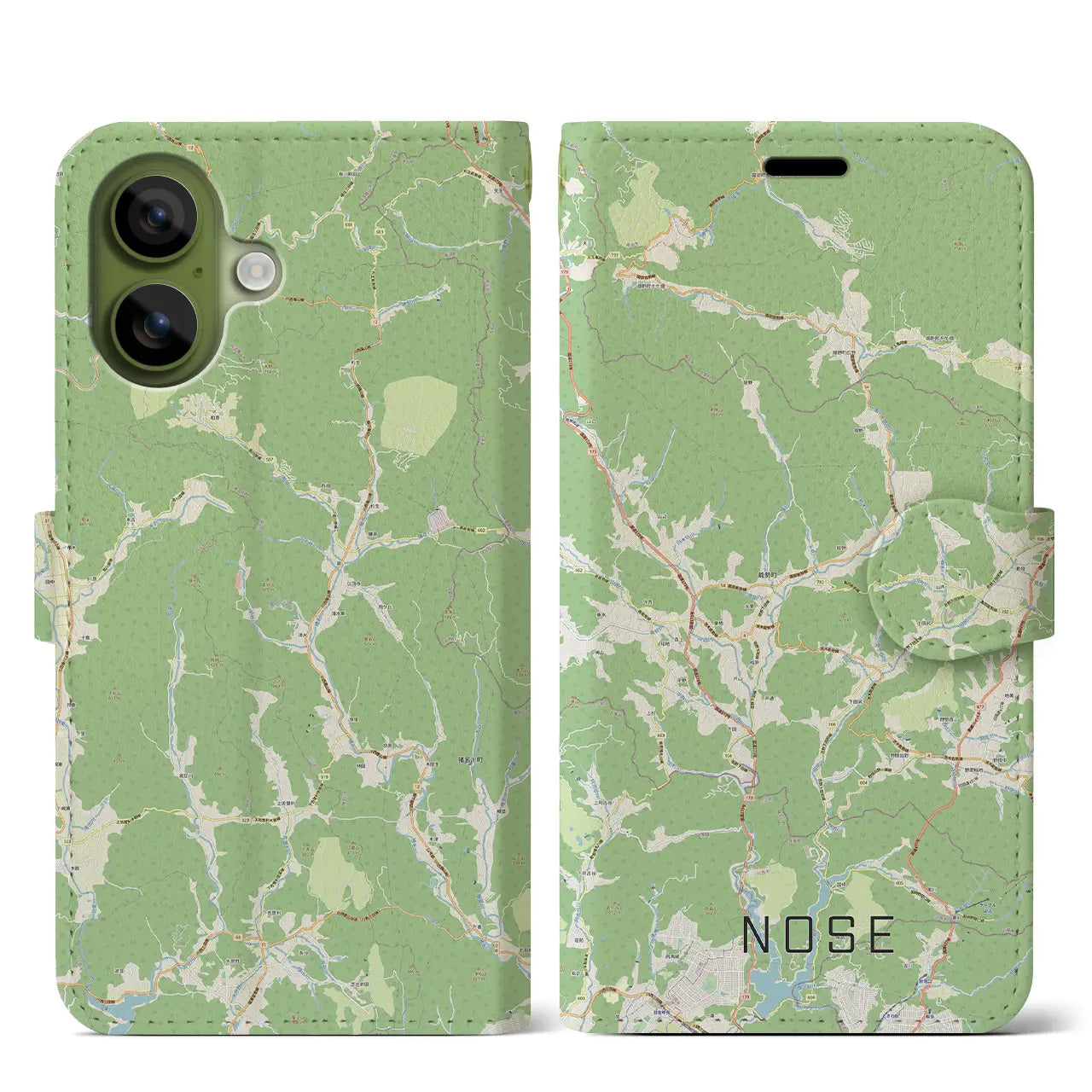 【能勢（大阪府）】地図柄iPhoneケース（手帳タイプ）