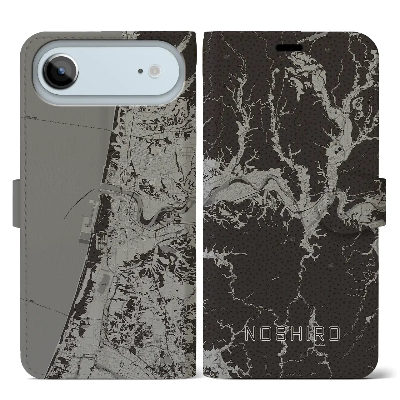 【能代（秋田県）】地図柄iPhoneケース（手帳タイプ）