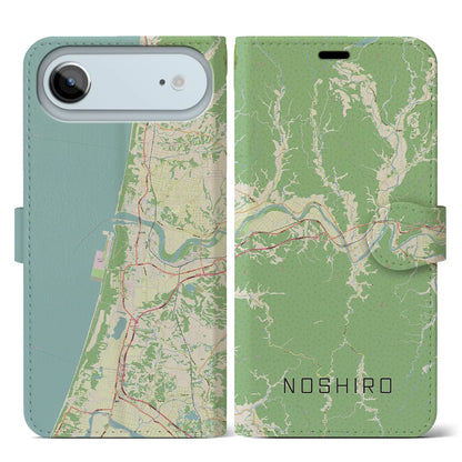 【能代（秋田県）】地図柄iPhoneケース（手帳タイプ）