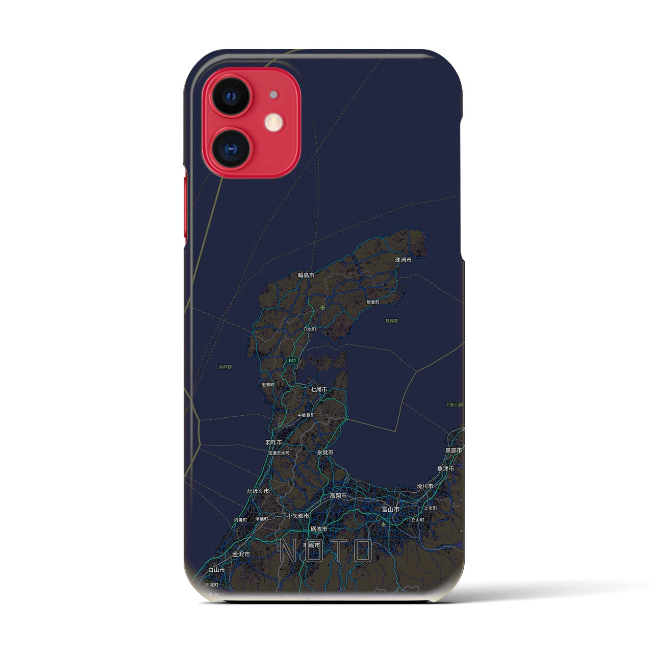 【能登2（石川県）】地図柄iPhoneケース（バックカバータイプ）