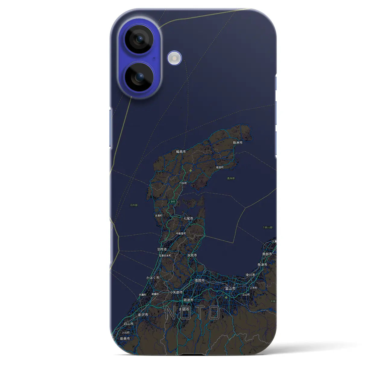 【能登2（石川県）】地図柄iPhoneケース（バックカバータイプ）