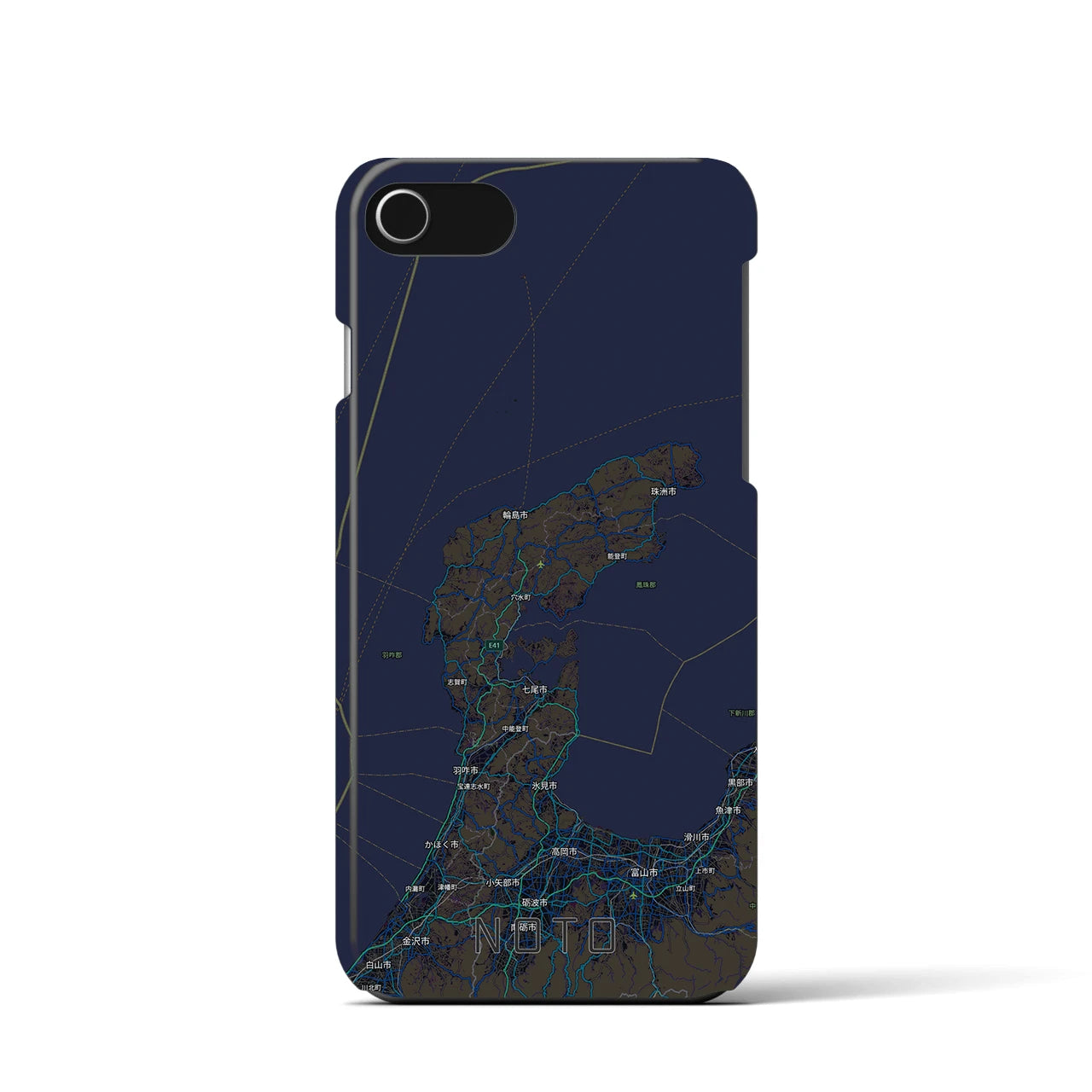 【能登2（石川県）】地図柄iPhoneケース（バックカバータイプ）