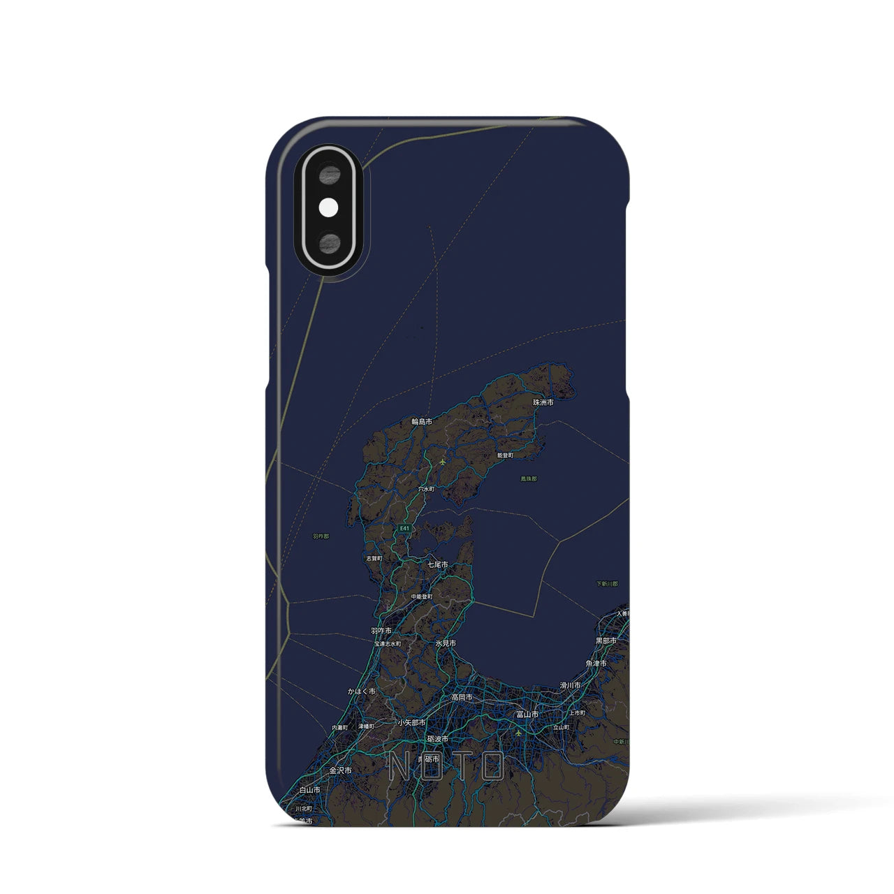 【能登2（石川県）】地図柄iPhoneケース（バックカバータイプ）