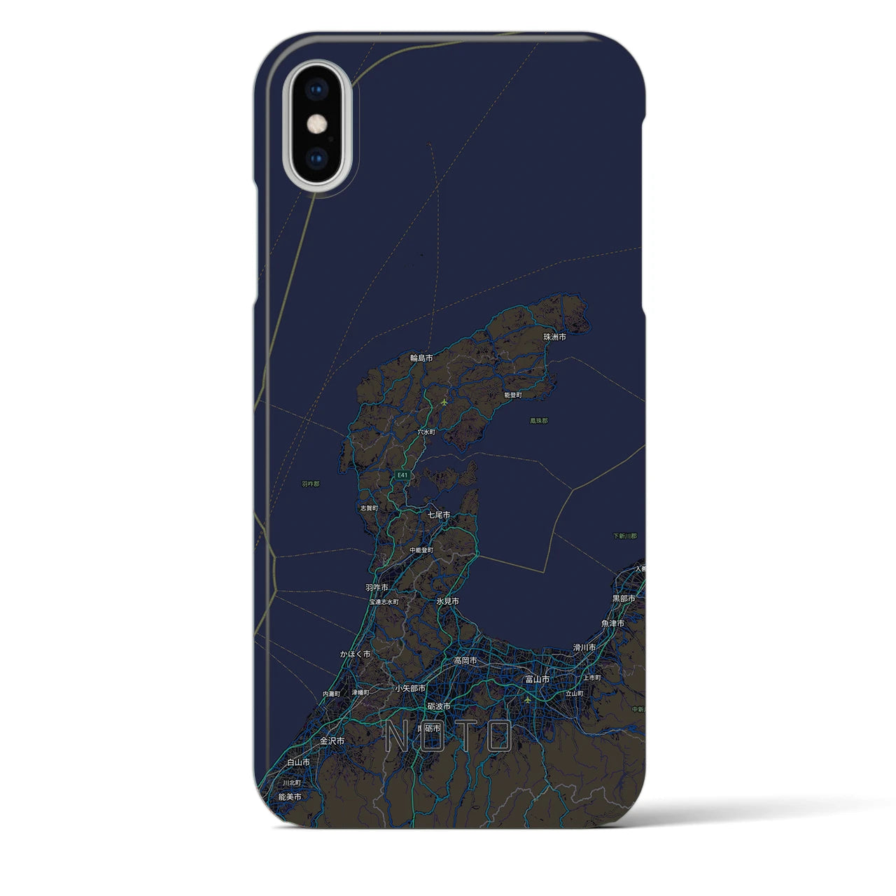 【能登2（石川県）】地図柄iPhoneケース（バックカバータイプ）