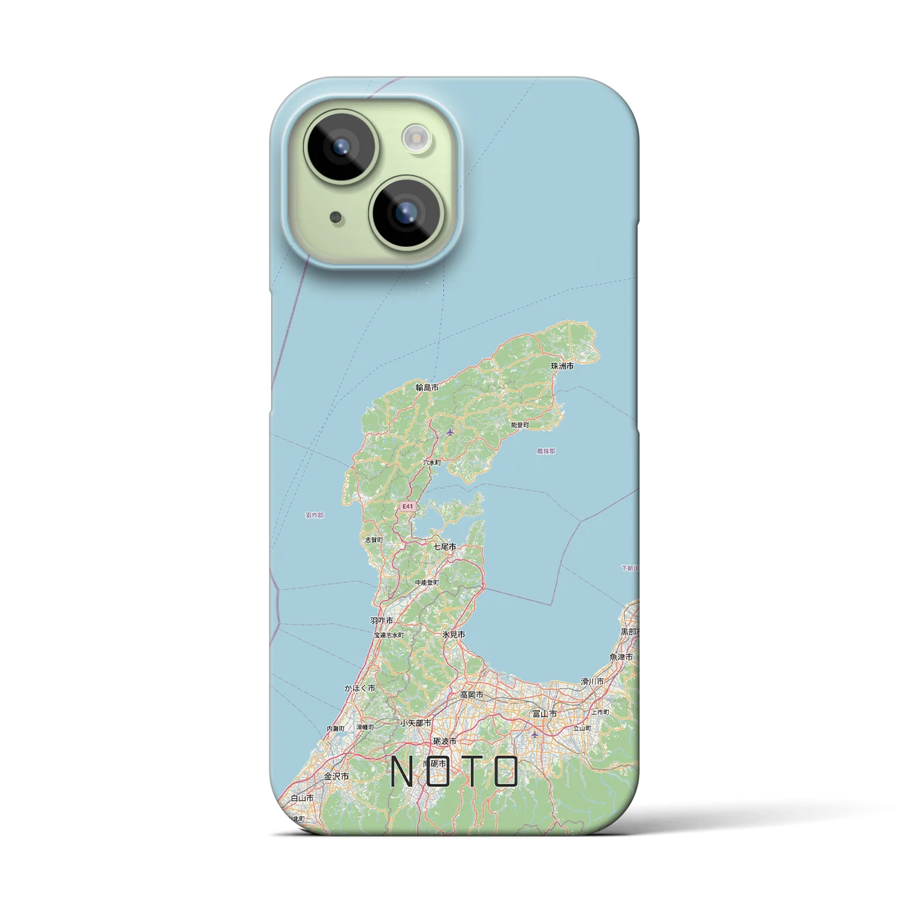 【能登2（石川県）】地図柄iPhoneケース（バックカバータイプ）