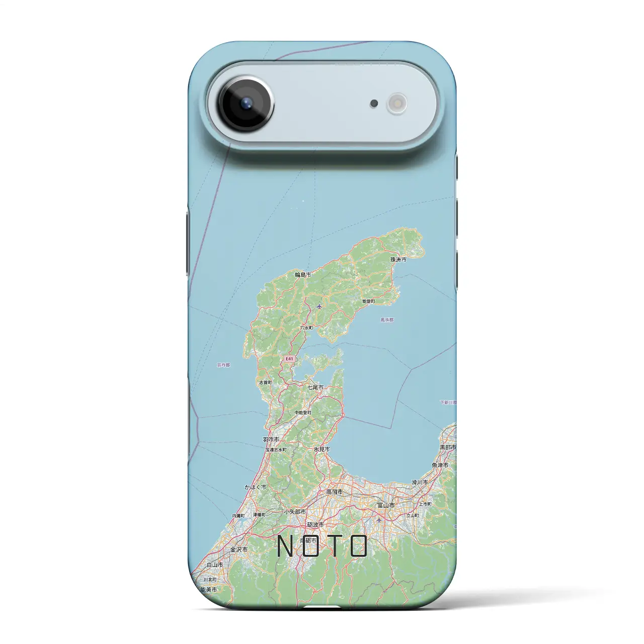 【能登2（石川県）】地図柄iPhoneケース（バックカバータイプ）ブラック・iPhone 17 Pro Max 用