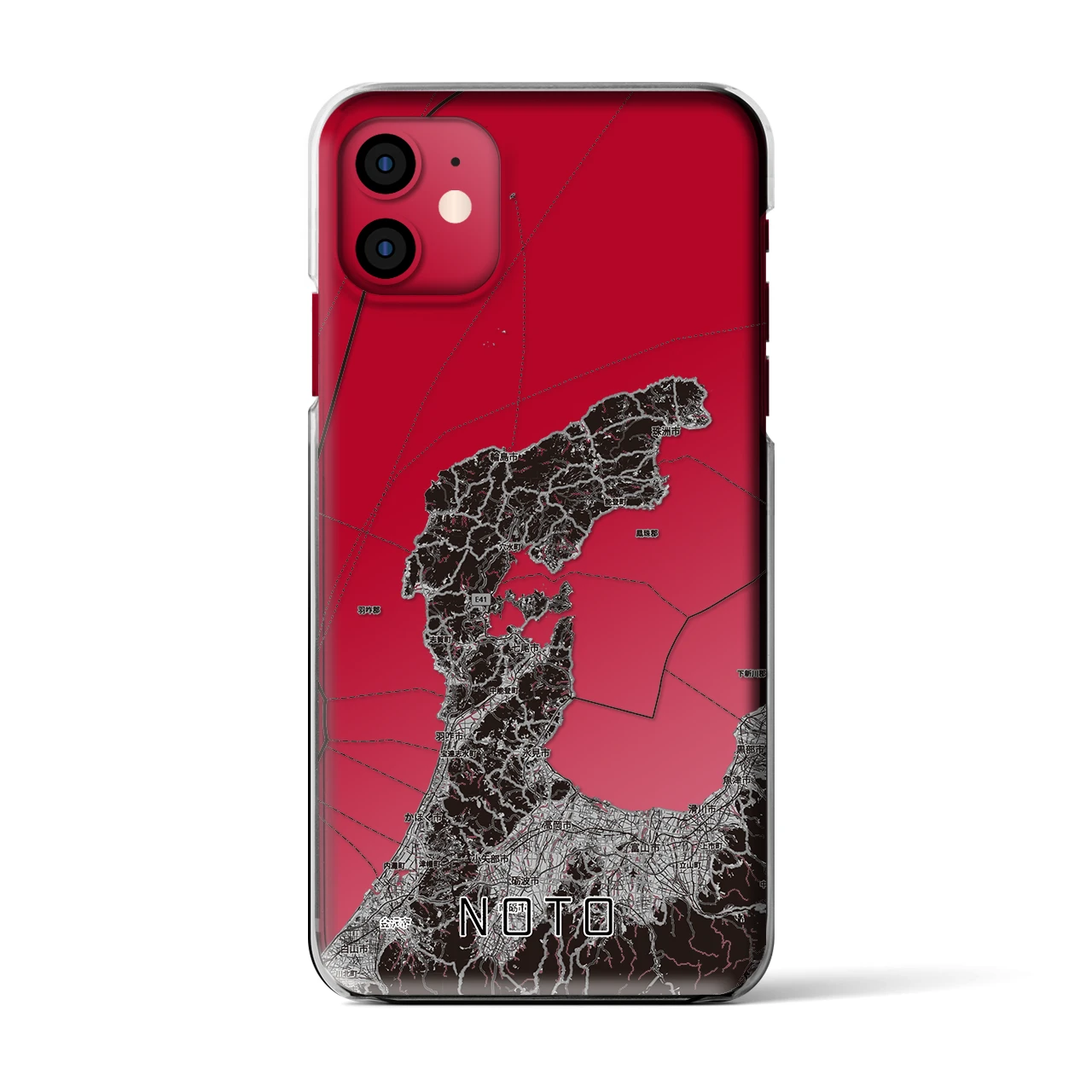 【能登2（石川県）】地図柄iPhoneケース（クリアタイプ）