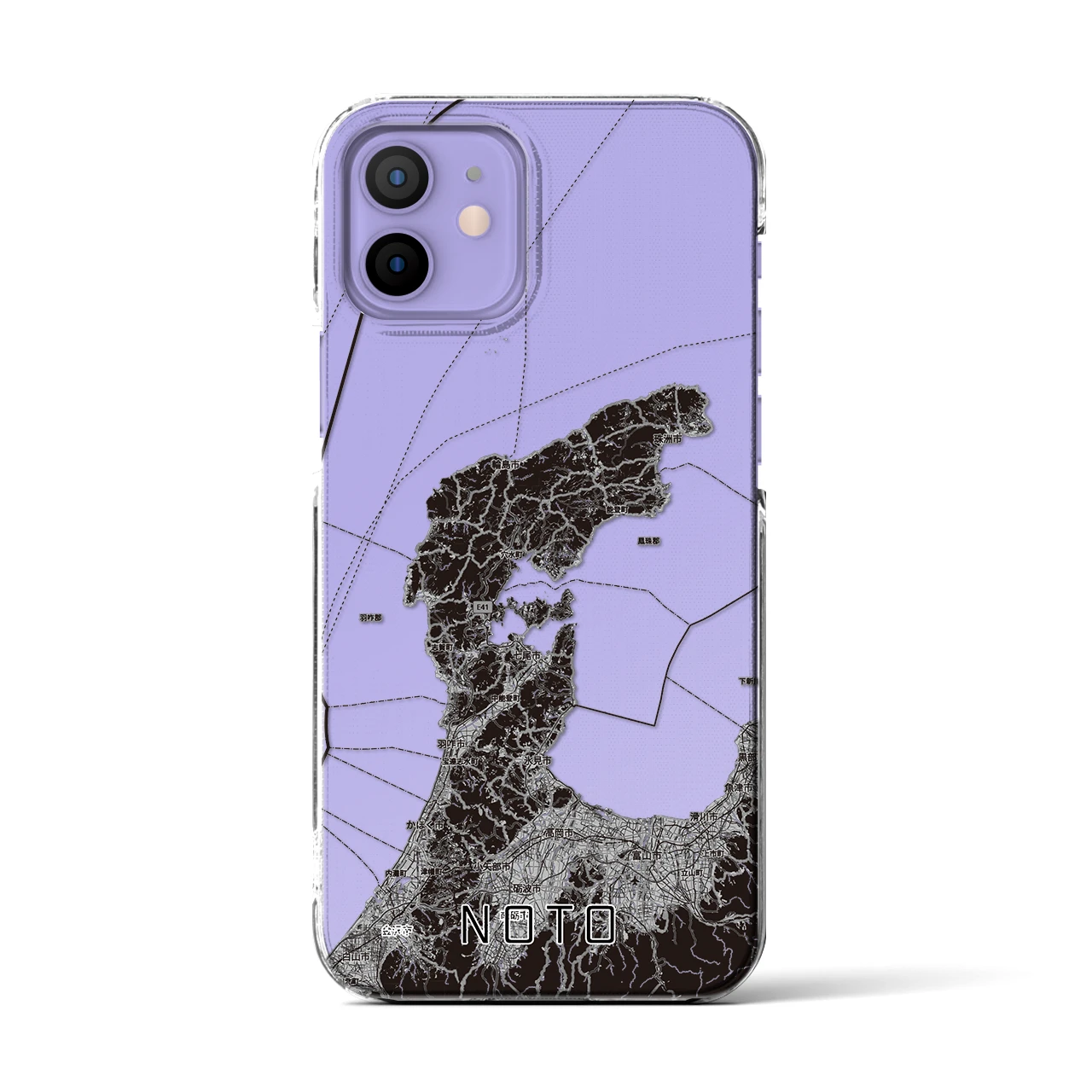 【能登2（石川県）】地図柄iPhoneケース（クリアタイプ）