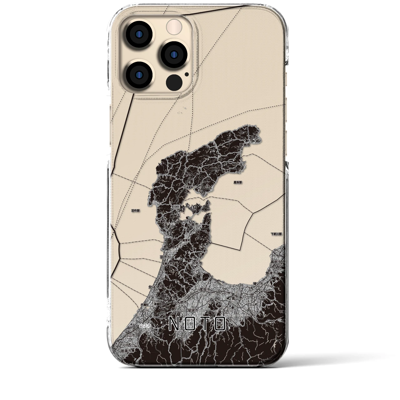 【能登2（石川県）】地図柄iPhoneケース（クリアタイプ）