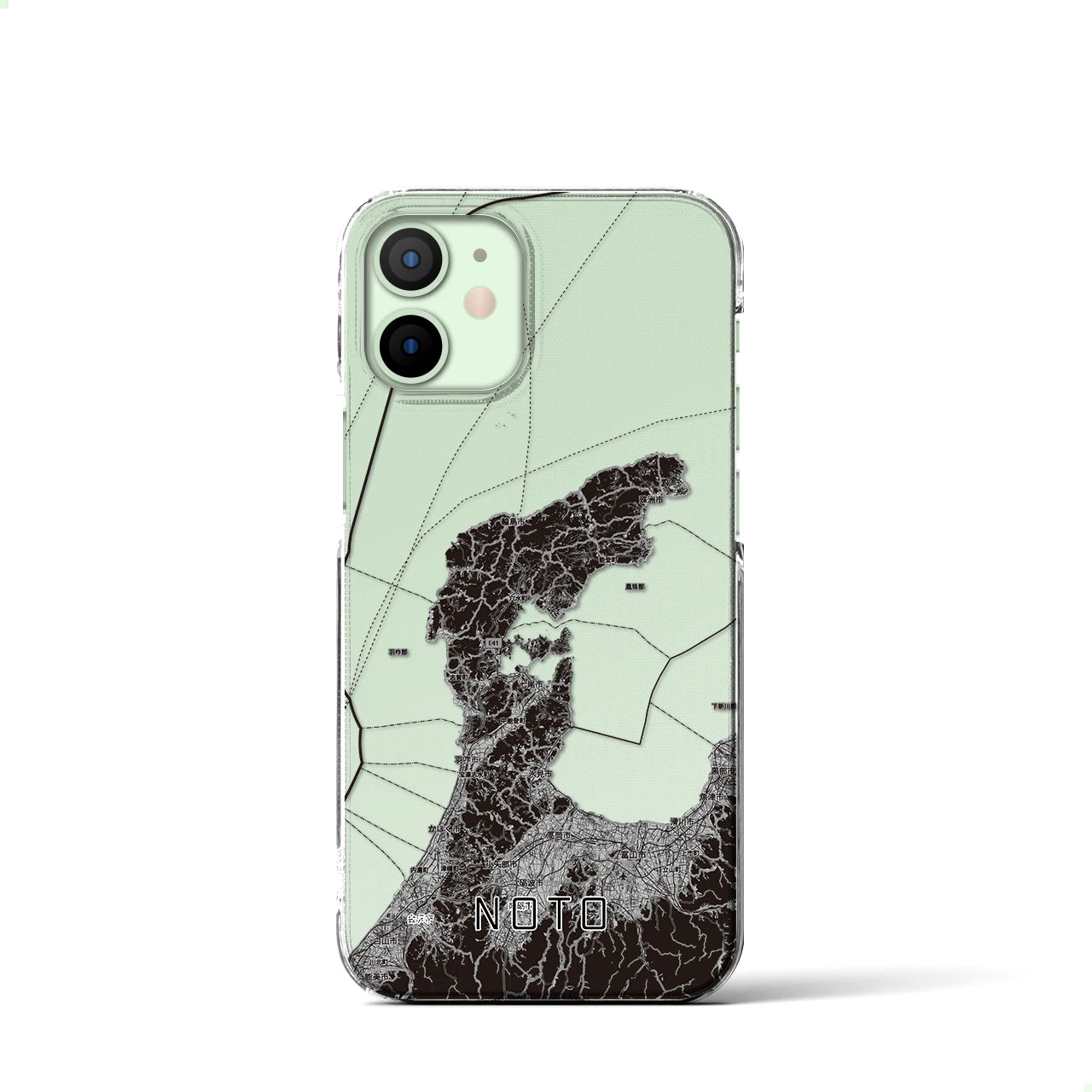 【能登2（石川県）】地図柄iPhoneケース（クリアタイプ）