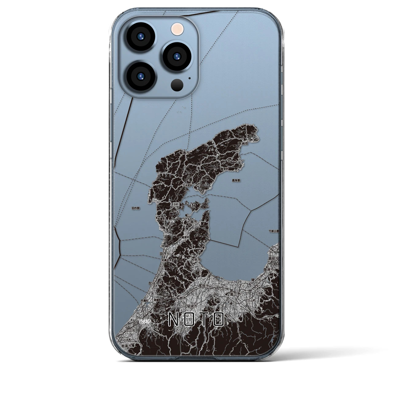 【能登2（石川県）】地図柄iPhoneケース（クリアタイプ）