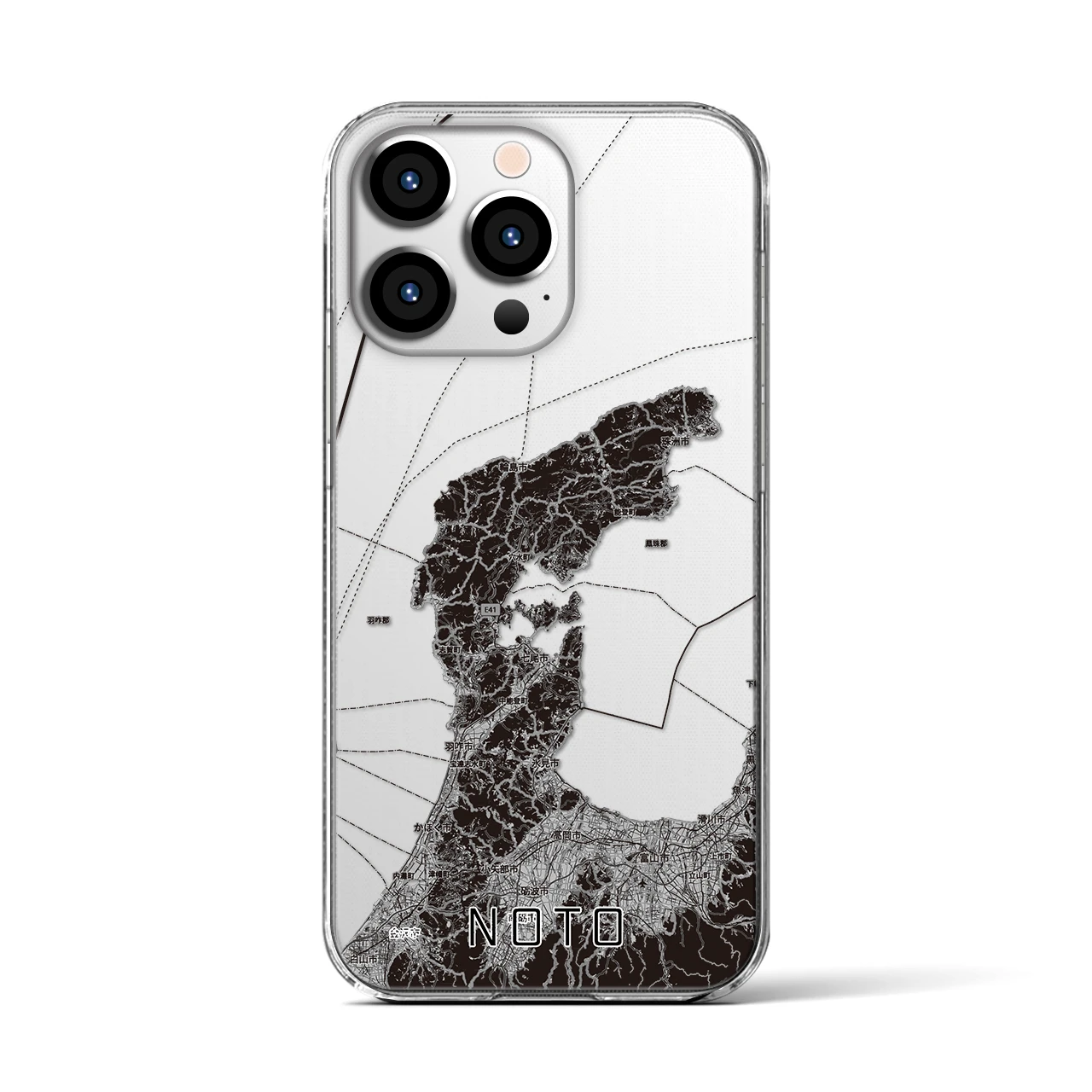 【能登2（石川県）】地図柄iPhoneケース（クリアタイプ）