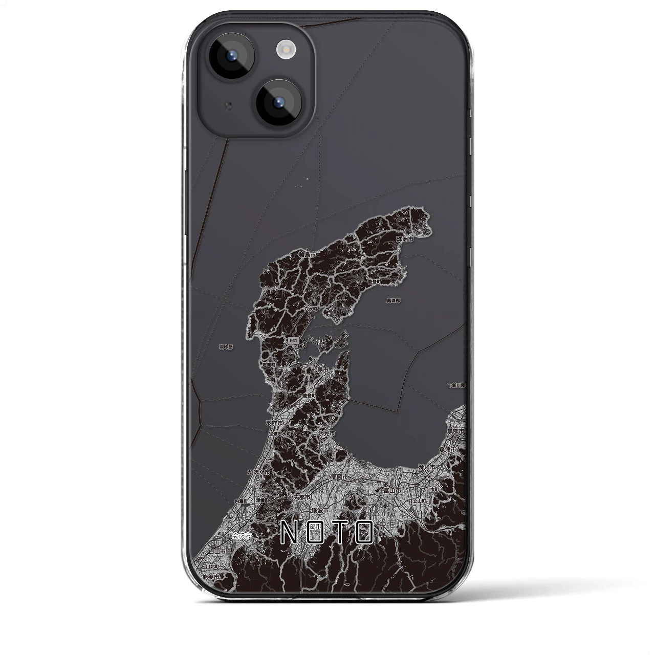 【能登2（石川県）】地図柄iPhoneケース（クリアタイプ）