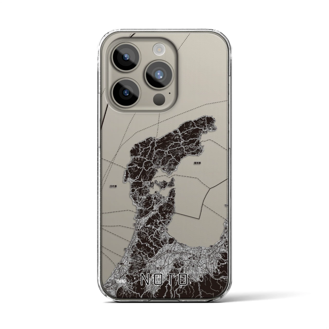 【能登2（石川県）】地図柄iPhoneケース（クリアタイプ）