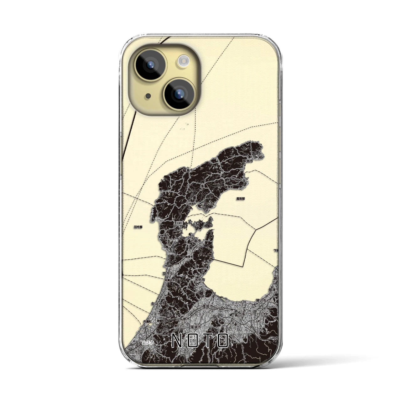 【能登2（石川県）】地図柄iPhoneケース（クリアタイプ）