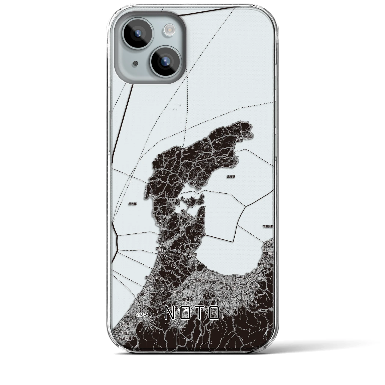 【能登2（石川県）】地図柄iPhoneケース（クリアタイプ）