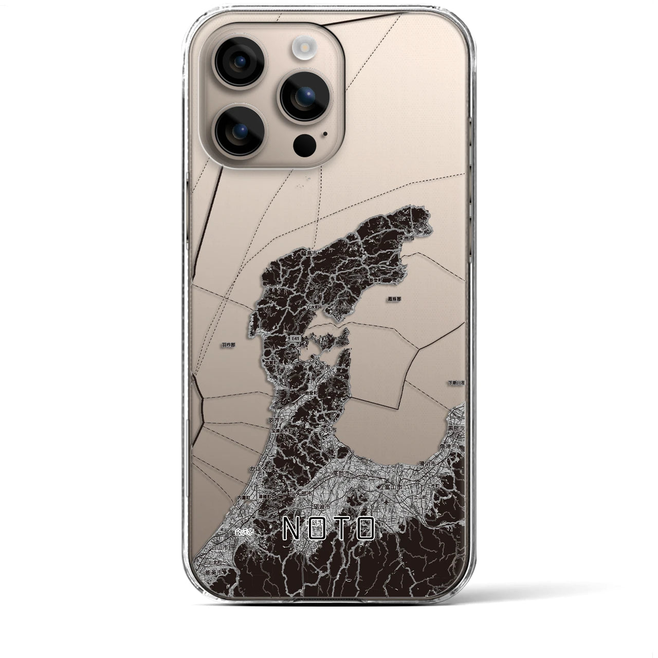【能登2（石川県）】地図柄iPhoneケース（クリアタイプ）