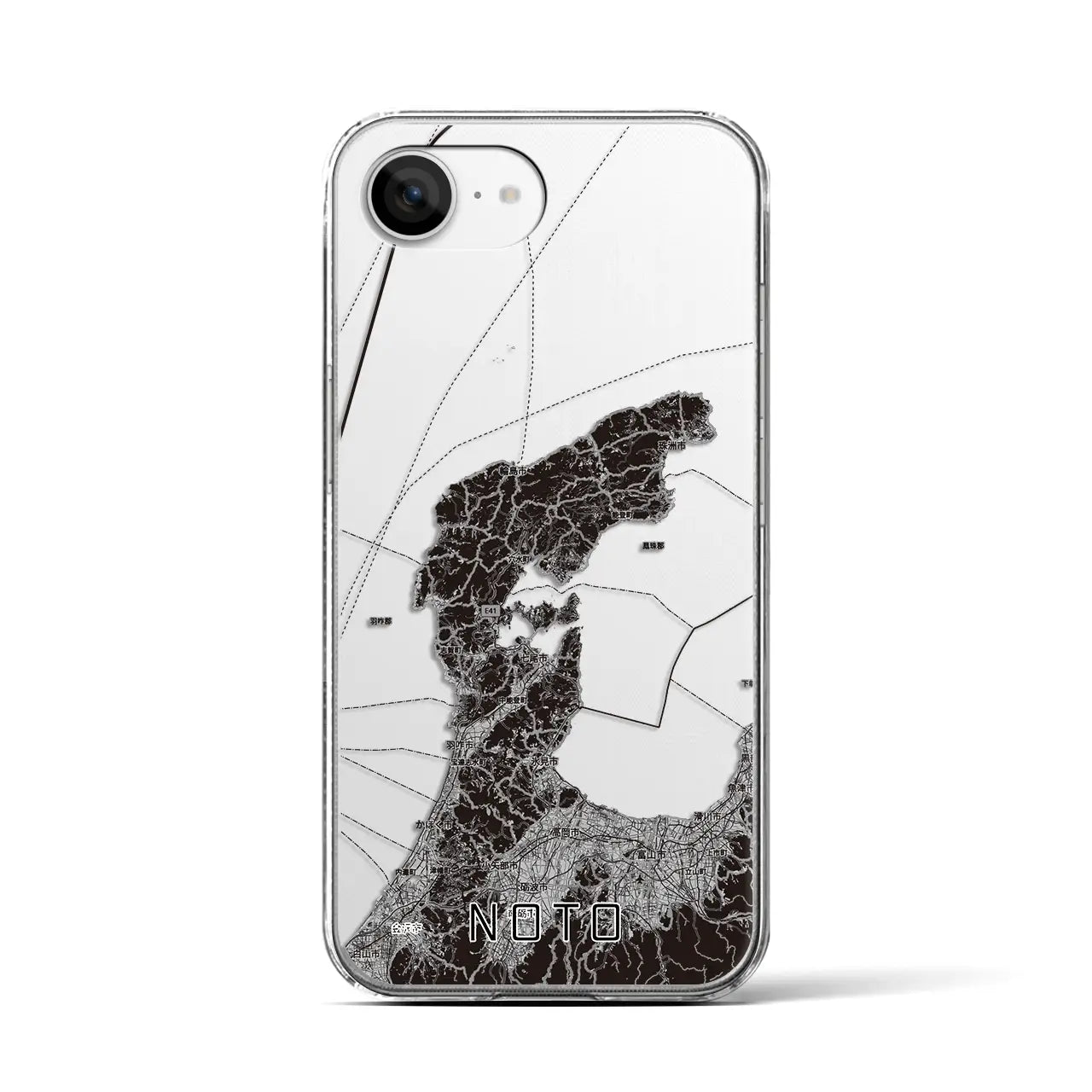 【能登2（石川県）】地図柄iPhoneケース（クリアタイプ）