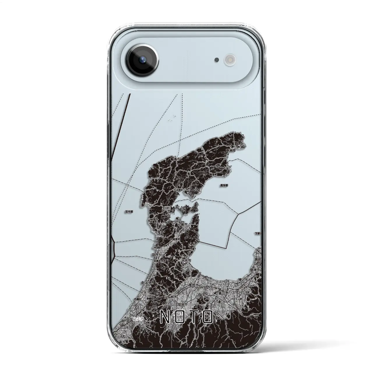 【能登2（石川県）】地図柄iPhoneケース（クリアタイプ）