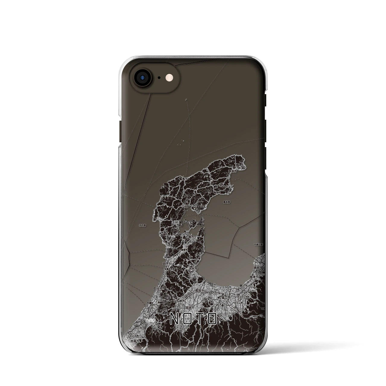 【能登2（石川県）】地図柄iPhoneケース（クリアタイプ）