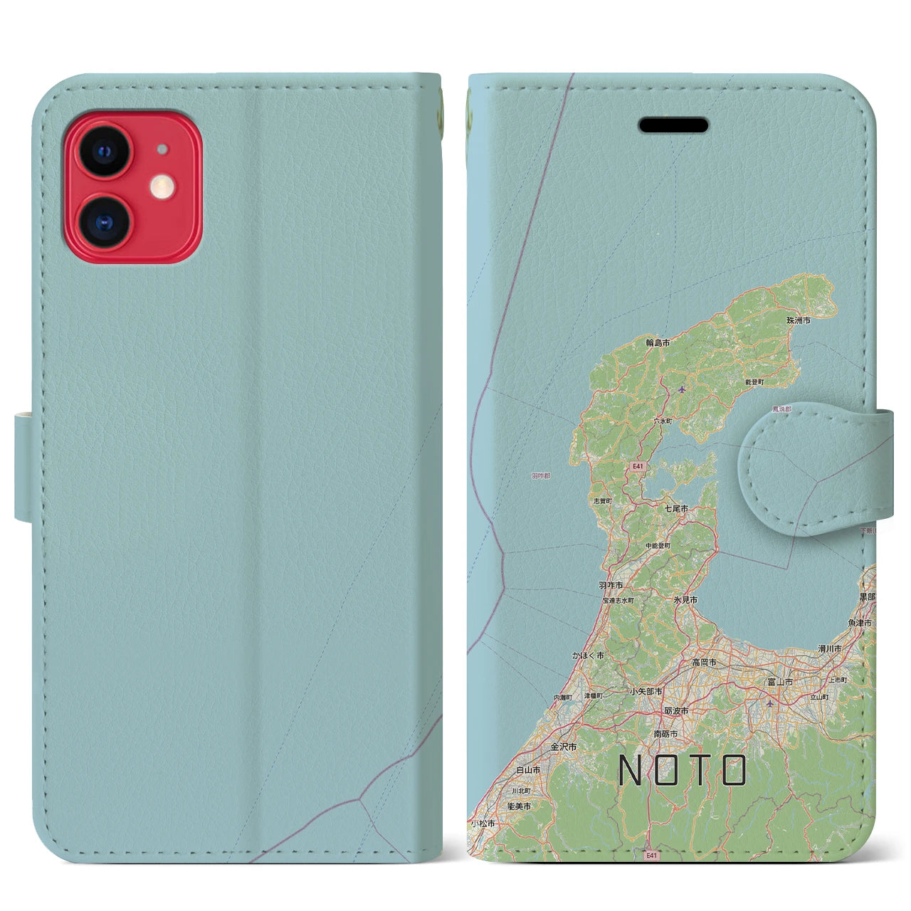 【能登2（石川県）】地図柄iPhoneケース（手帳タイプ）