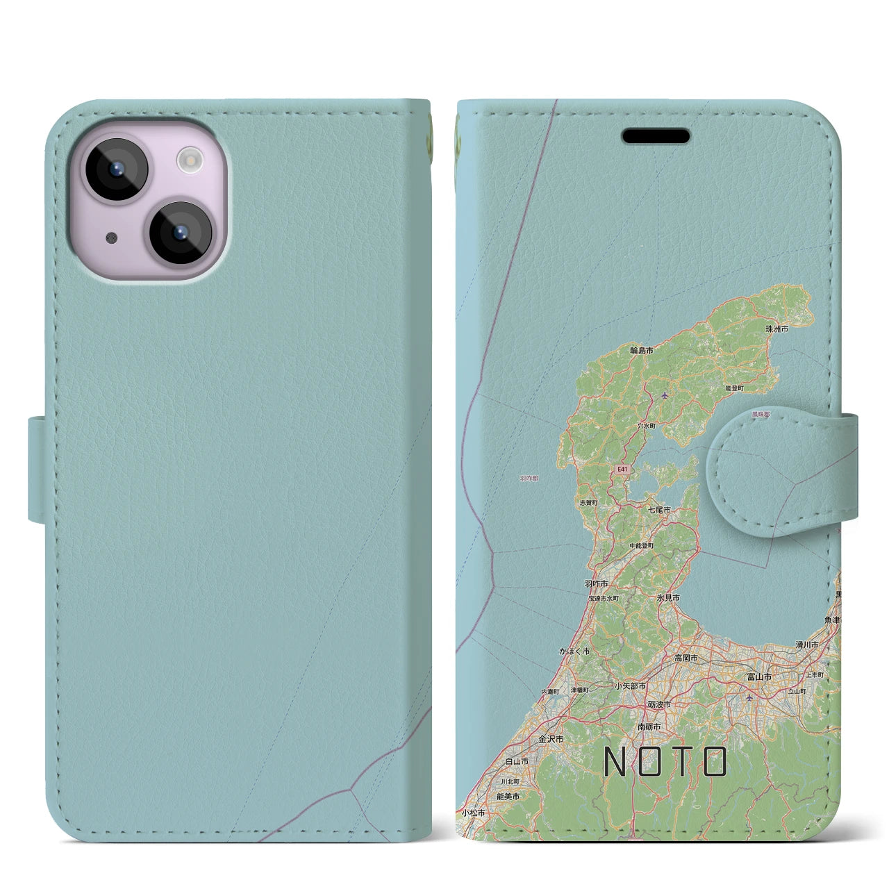 【能登2（石川県）】地図柄iPhoneケース（手帳タイプ）