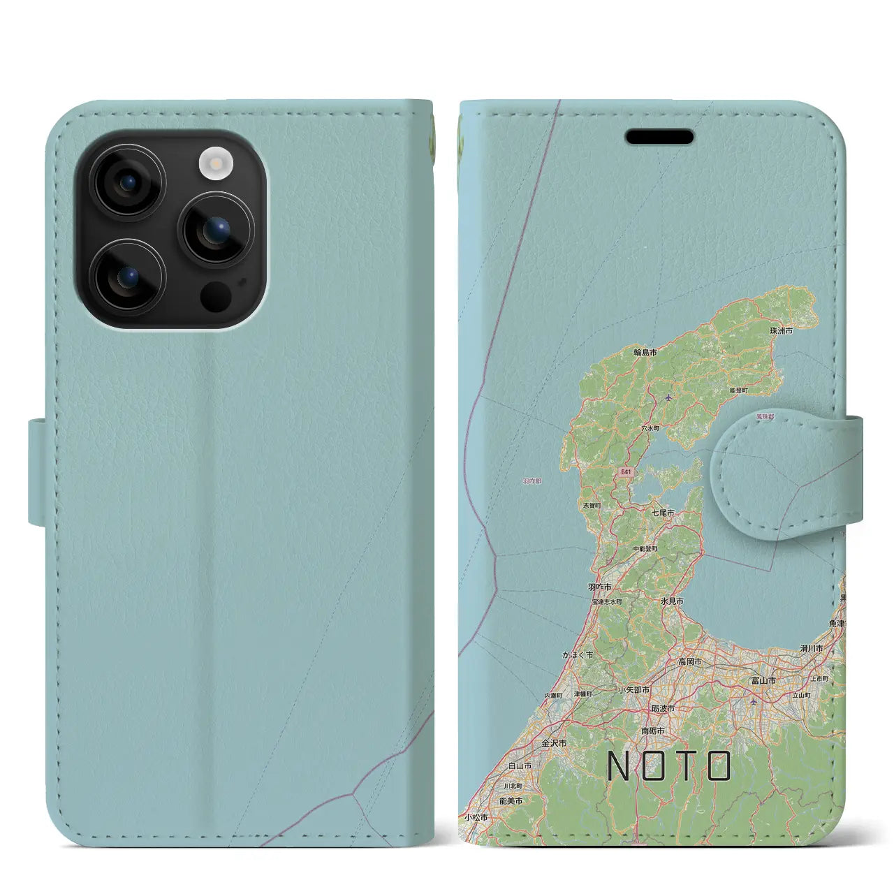 【能登2（石川県）】地図柄iPhoneケース（手帳タイプ）