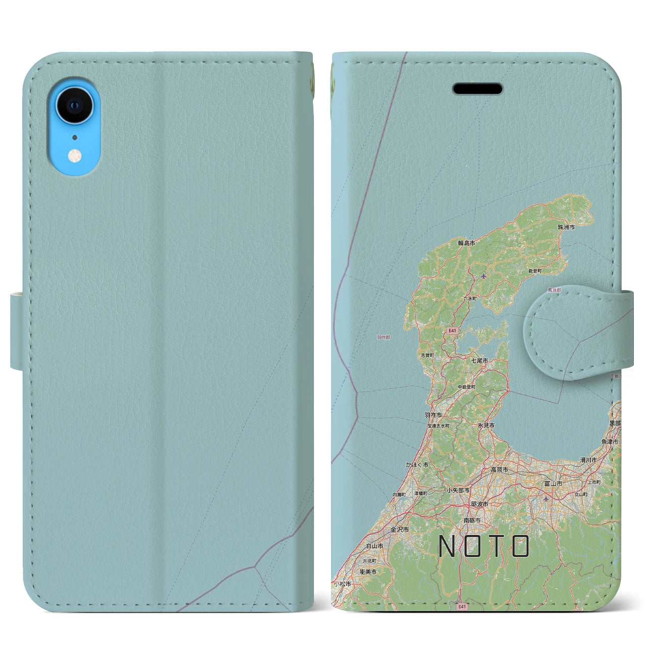 【能登2（石川県）】地図柄iPhoneケース（手帳タイプ）