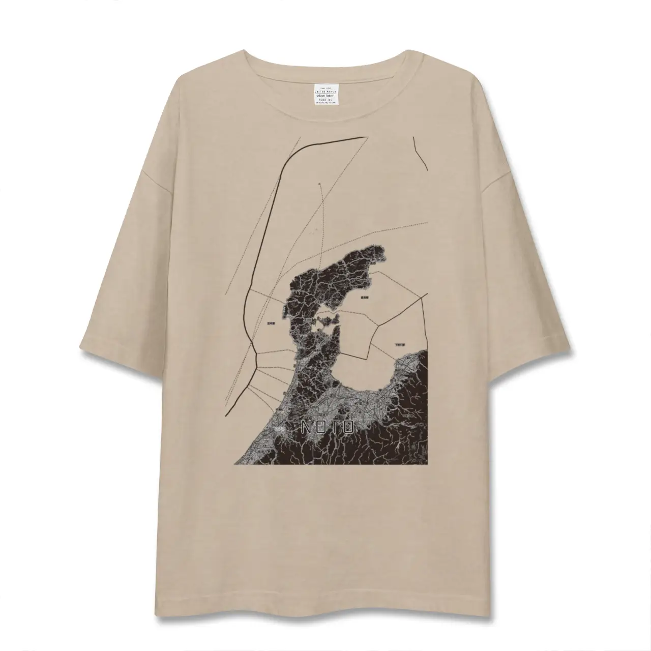 【能登2（石川県）】地図柄ビッグシルエットTシャツ