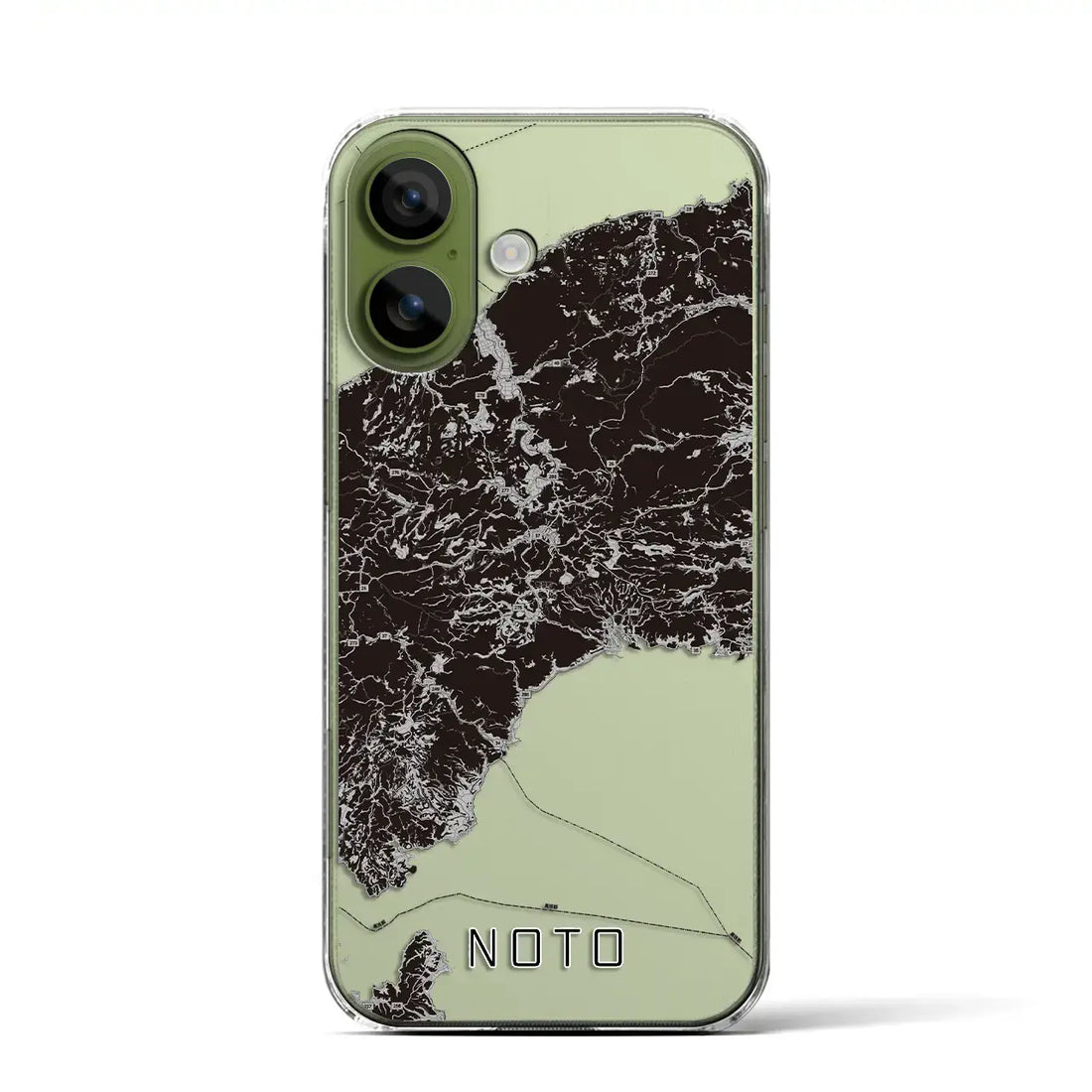 【能登(石川県)】地図柄iPhoneケース(クリアタイプ)モノトーン・iPhone 17 Pro Max 用