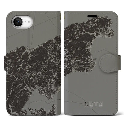 【能登（石川県）】地図柄iPhoneケース（手帳タイプ）