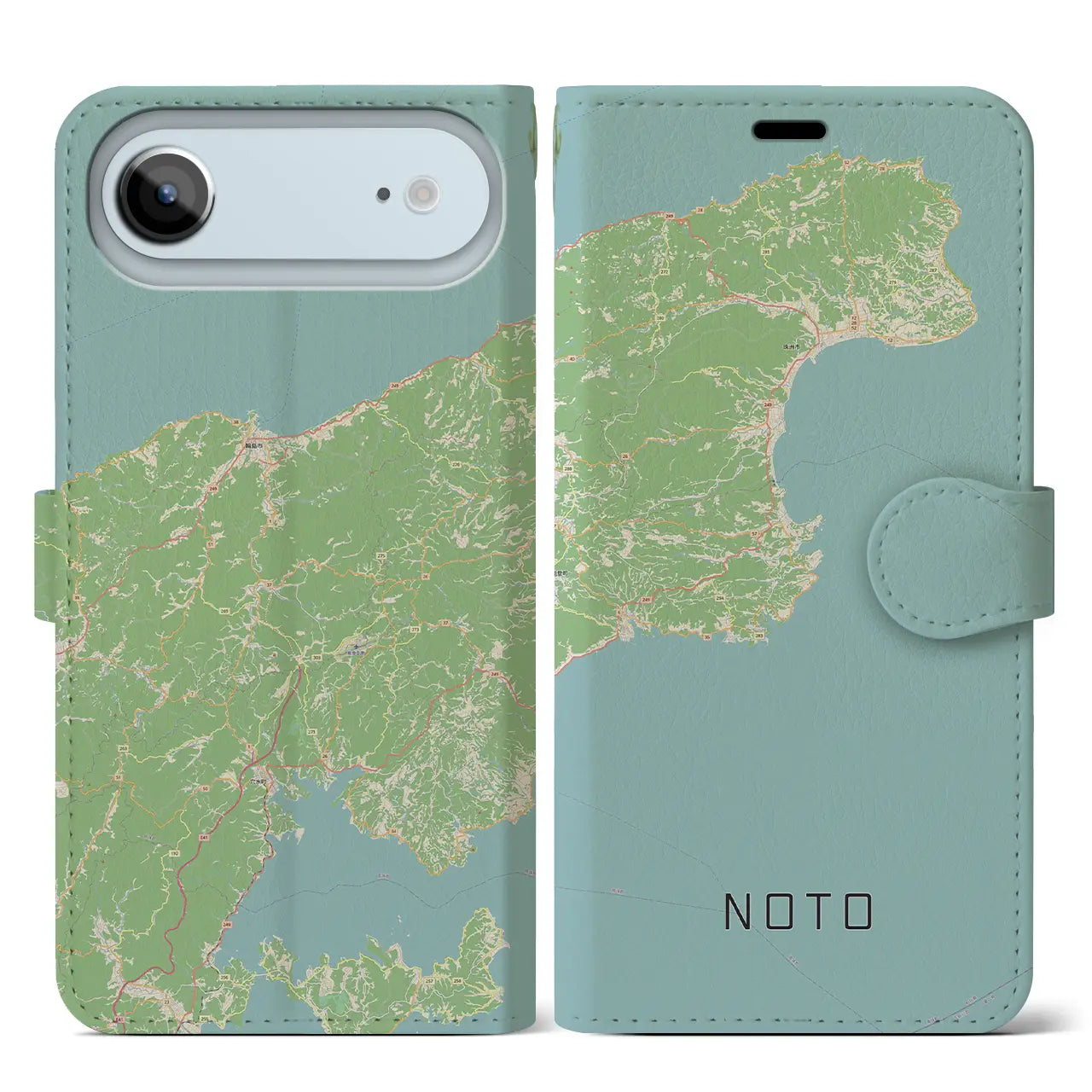 【能登（石川県）】地図柄iPhoneケース（手帳タイプ）