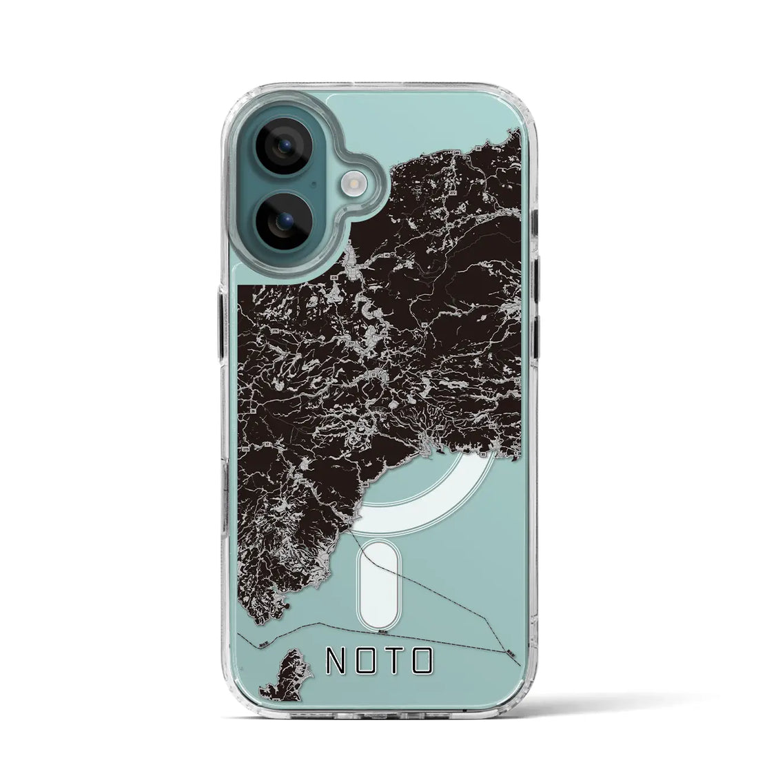 【能登（石川県）】地図柄iPhoneケース（MagSafeタイプ）モノトーン・iPhone 16 Pro 用