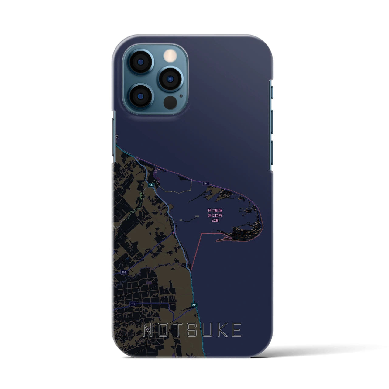 【野付（北海道）】地図柄iPhoneケース（バックカバータイプ）