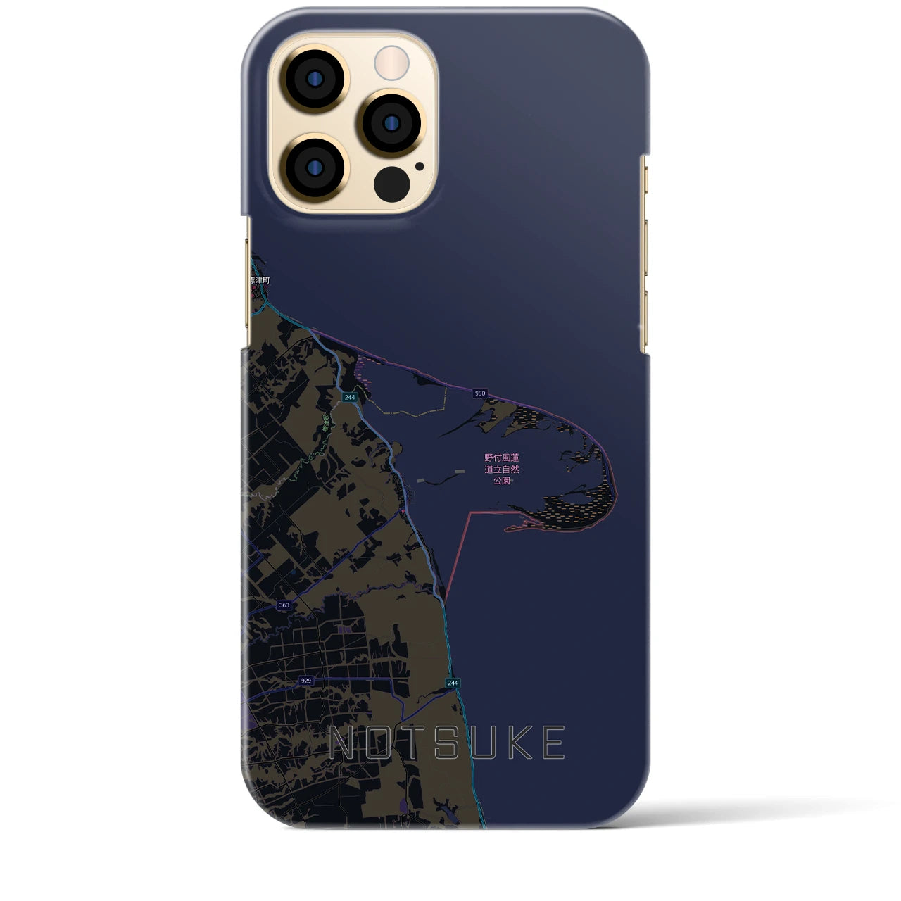 【野付（北海道）】地図柄iPhoneケース（バックカバータイプ）